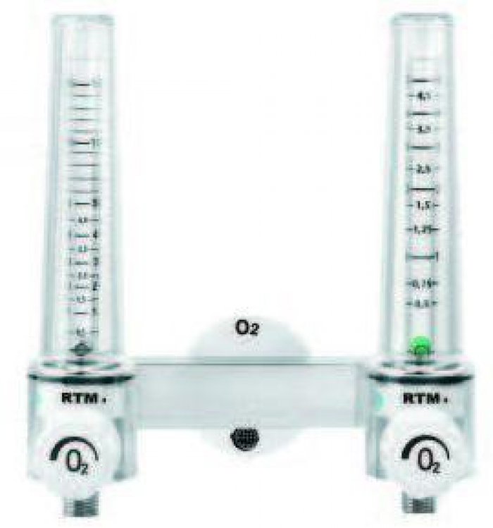 Flowmeter - RTM3-O2 - TWIN without quick coupling and hose nipple