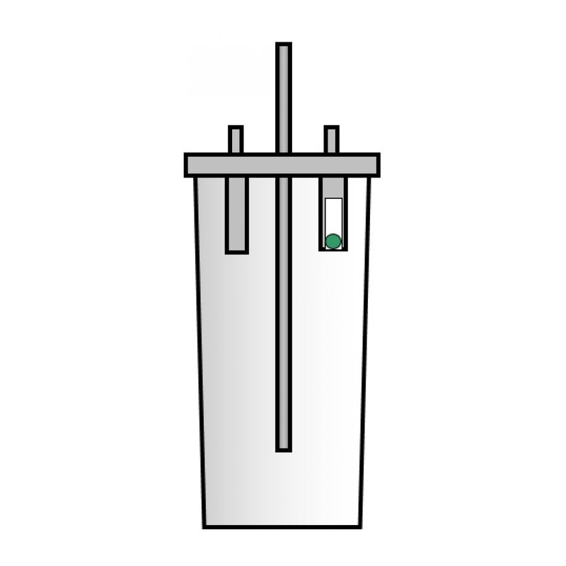 2.0 L TM jar with metal screw lid and long insertion tube for chest drainage — MEVACS