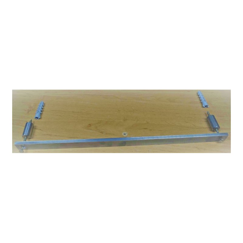 Stainless steel rail 25 x 8 mm with wall-mounting accessories — MEVACS